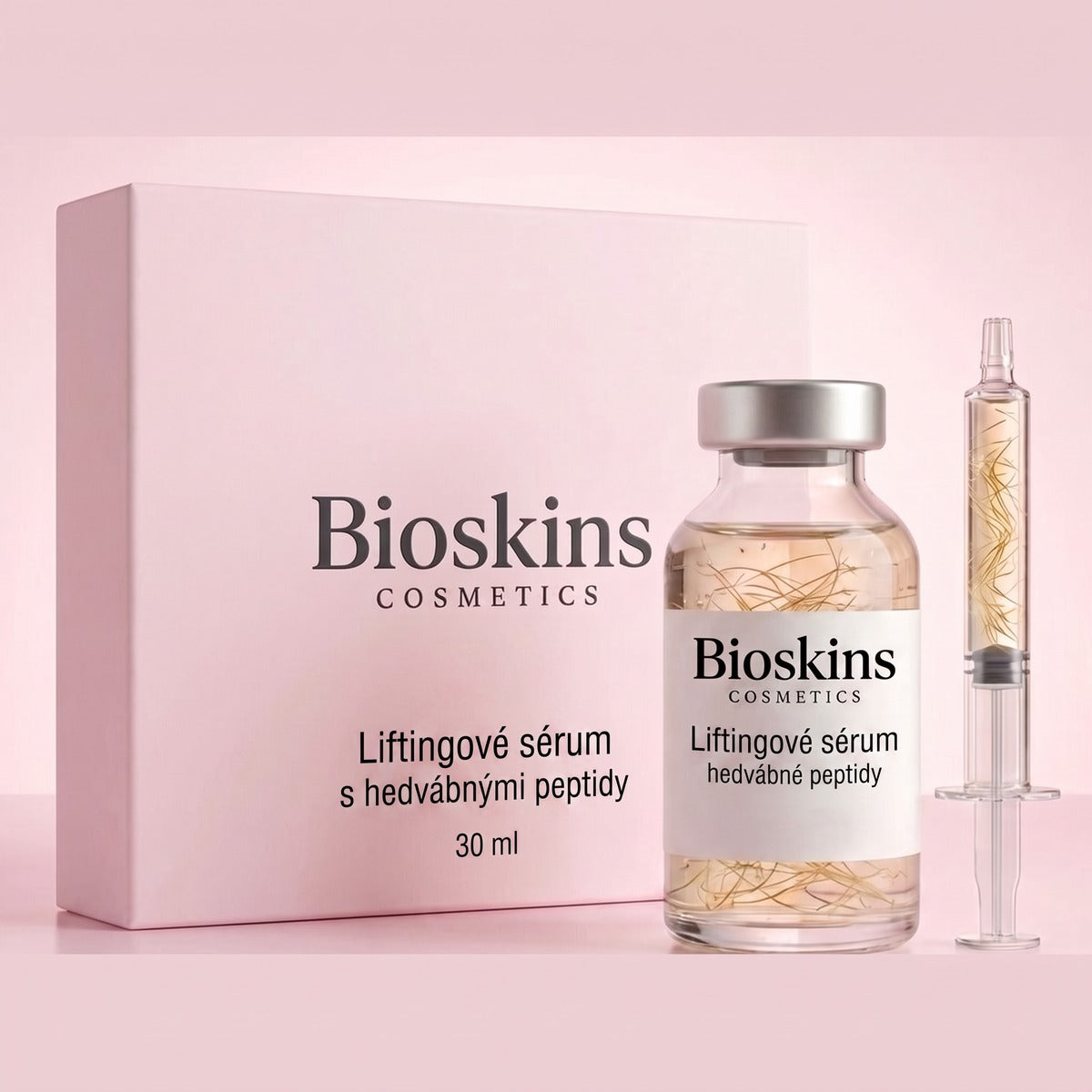 BIOSKINS liftingové sérum s hedvábnými peptidy – balení